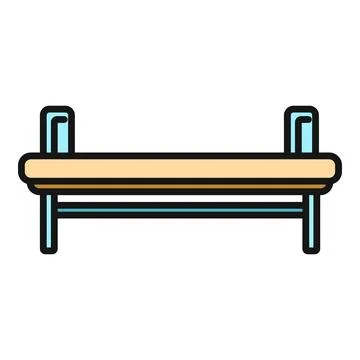 Park bench simple icon flat color illustration Ilustración de archivo