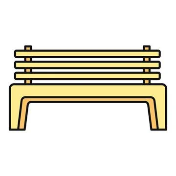 Park bench simple line art icon design Illustration