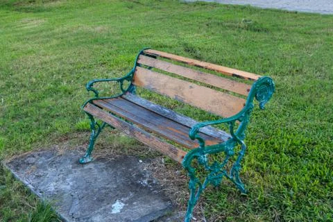 Park bench in sunset. Stock Photos
