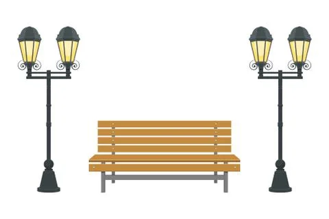 Park bench vector design illustration isolated on white background Stock Illustration