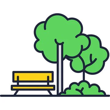 Park bench vector icon isolated on white Ilustração Stock