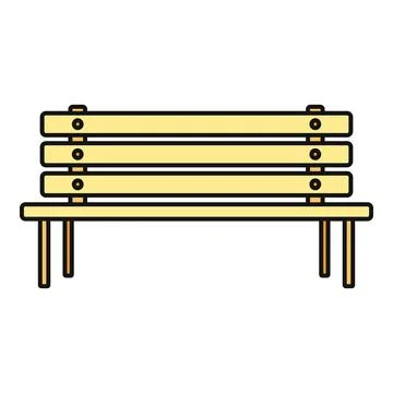 Park bench vector icon representing outdoor leisure Illustrazione stock