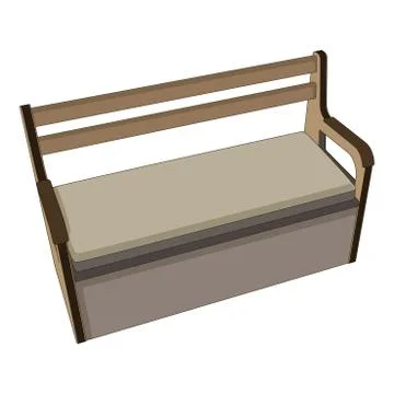 Park bench vector illustration flat city garden icon isolated design garden Ilustração Stock