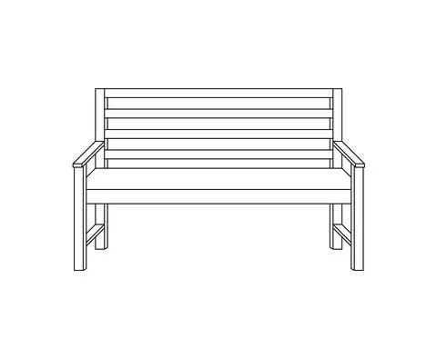 Park bench vector illustration.Outline, simple style eps 10 Stock Illustration