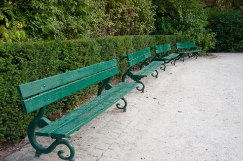 Park benches Stock Photos