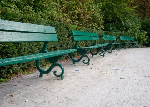 Park benches Stock Photos