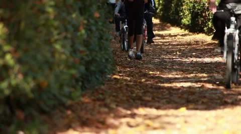 At park with bike Stock Footage 8924029
