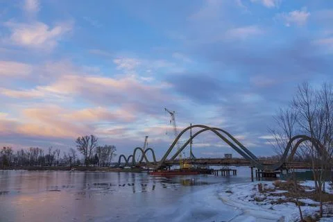 Park bridge construction. Foto stock