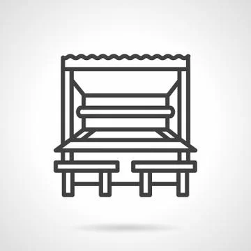 Park cafe black line design vector icon Stock Illustration