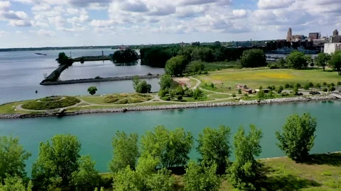 Park with city in background. Stock Footage 135925497