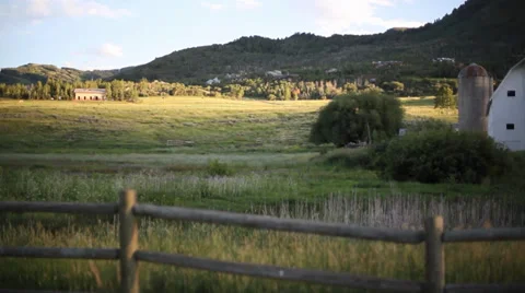 Park City barn pan Stock Footage 35787283