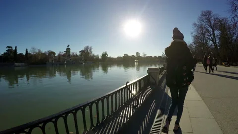 Park in the city of Madrid Stock Footage 101430520