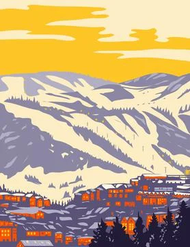 Park City with the Wasatch Range Part of the Wasatch Back in the Rocky Mounta Ilustração Stock