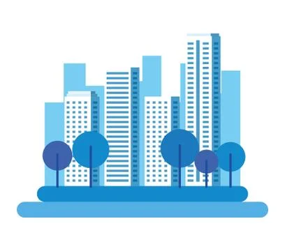 Park with cityscape background イラスト素材