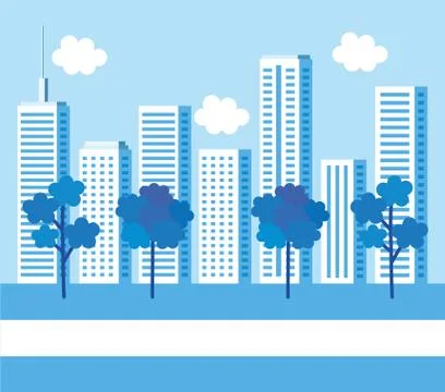 Park with cityscape background Illustrazione stock