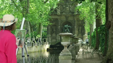 Park for creativity in Paris Stock Footage 91814672