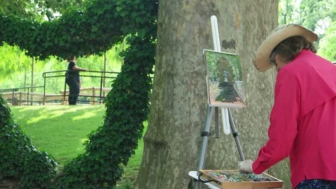 Park for creativity in Paris Stock Footage 91814675
