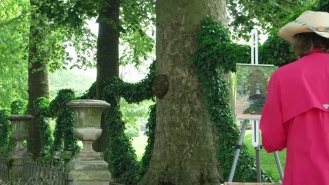 Park for creativity in Paris Stock Footage 91814700