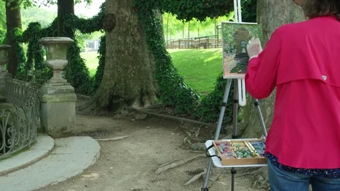 Park for creativity in Paris Stock Footage 91814720