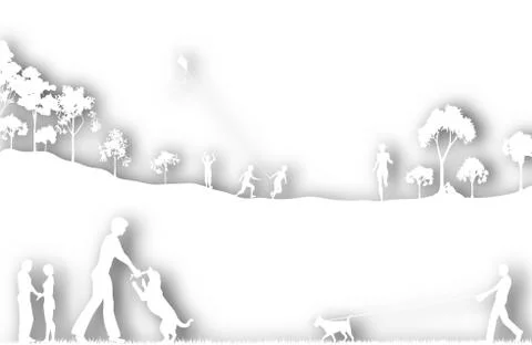 Park cutout Stock Illustration