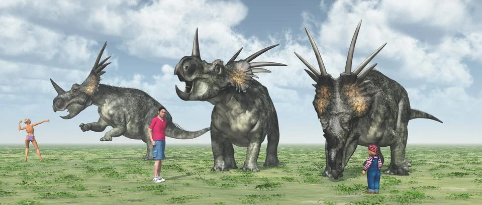 The park of the dinosaurs Stock Illustration
