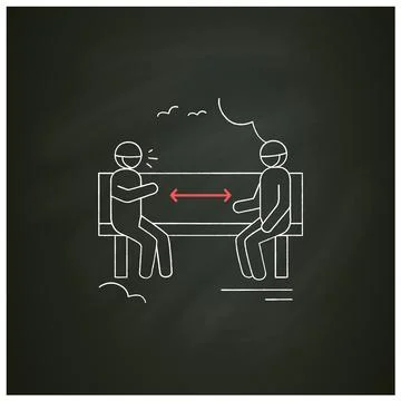 Park distancing chalk icon Stock Illustration