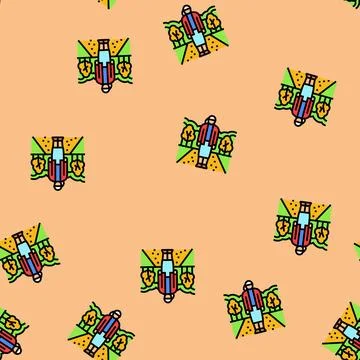 Park elderly leisure vector seamless pattern Stock Illustration