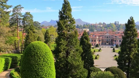 Park of estense palace placed in varese city in italy 스톡 동영상 182000415