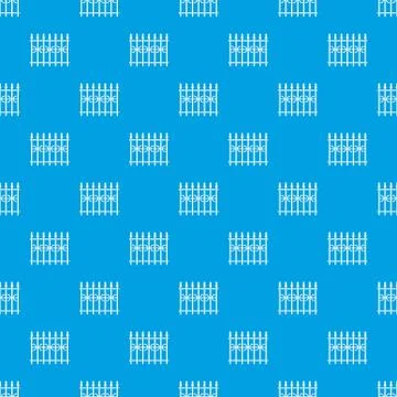 Park fence pattern seamless blue Illustrazione stock