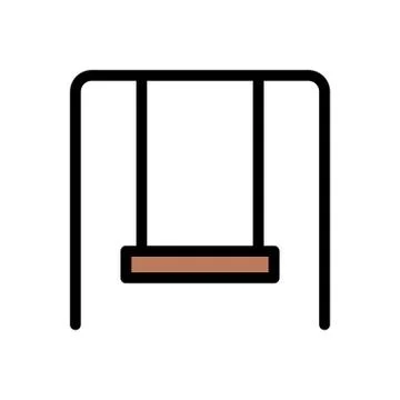 Park flat color icon Illustrazione stock