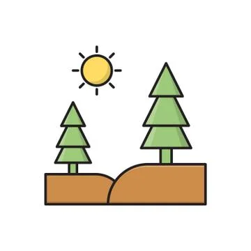 Park flat color icon Ilustração Stock