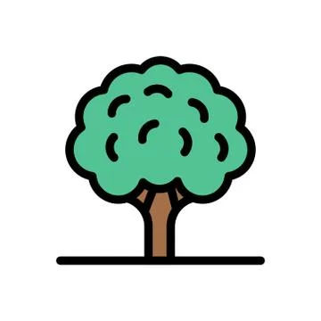 Park flat color icon Stock Illustration