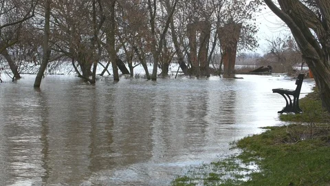 Park Flood After Storm Stock Footage 88371777