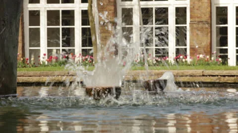 Park Fountain Stock Footage