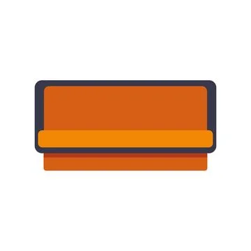 Park garden bench flat public furniture icon Ilustração Stock