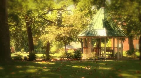 Park gazebo summer shade Stock Footage 10880484