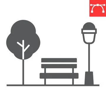 Park glyph icon Stockillustratie