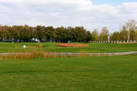 Park with a golf course 스톡 사진