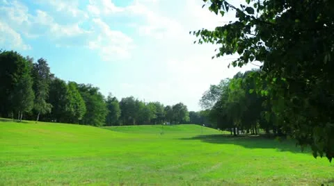 Park with green lawn. Stock Footage 11527741