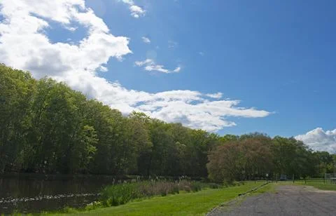 Park Grounds on a Spring Day Stock Photos
