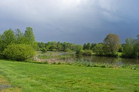 Park Grounds on a Spring Day Stock Photos
