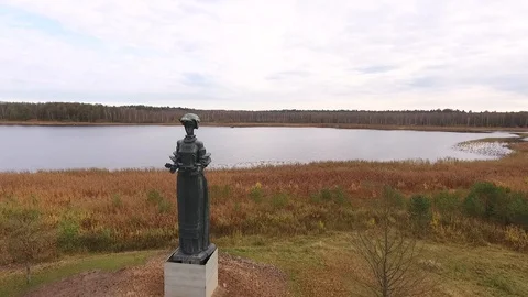 Park "Grutas", Lithuania.  Collection of monuments built during the Soviet era Stock Footage 97528958