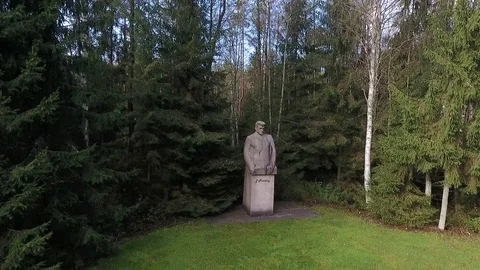 Park "Grutas", Lithuania.  Collection of monuments built during the Soviet era Stock Footage 97529313