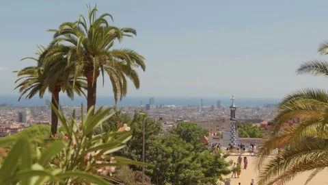 Park Güell in Barcelona, Spain / 4K Video Footage Stock-Footage 162550737