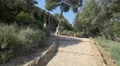 Park Guell with garden and stone columns in Barcelona 4k or 4k+ Resolution