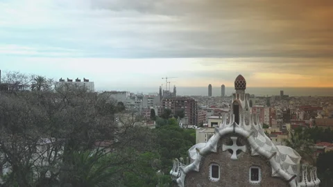Park Guell With Special Architectural Elements Stock Footage 237124624