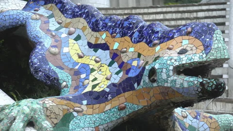 Park Guell With Special Architectural Elements Stock Footage 237125494