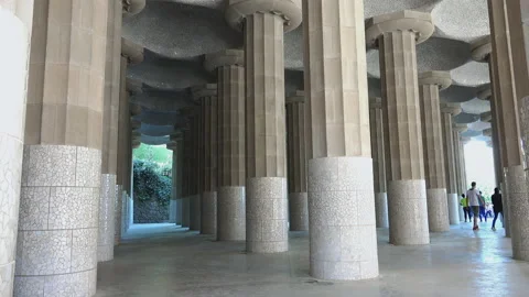 Park Guell With Special Architectural Elements Stock Footage 237126570
