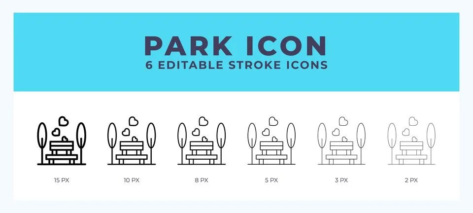 Park icon with different stroke. Vector illustration. 스톡 일러스트