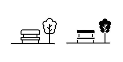 Park icon Illustration designs pack for Web Illustrazione stock